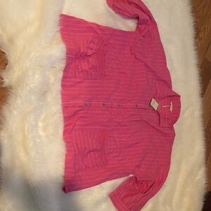 Free People Fuchsia Striped Shirt